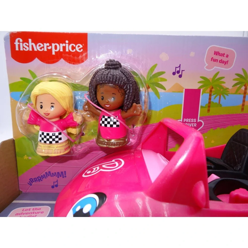 Fisher-Price Little People Barbie Convertible Toy Car with Music Sounds & 2 Figs